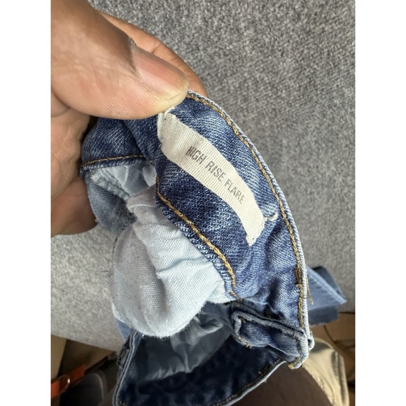 Francesca's Harper Heritage High Rise Flare Patchwork Jeans Womens 30 Denim - Picture 3 of 8